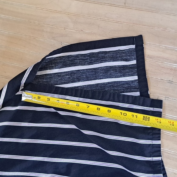 Zara Basic Navy Stripe 100% Cotton Midi Shirt Dress  Loose Fit Modest Causal - Picture 14 of 16